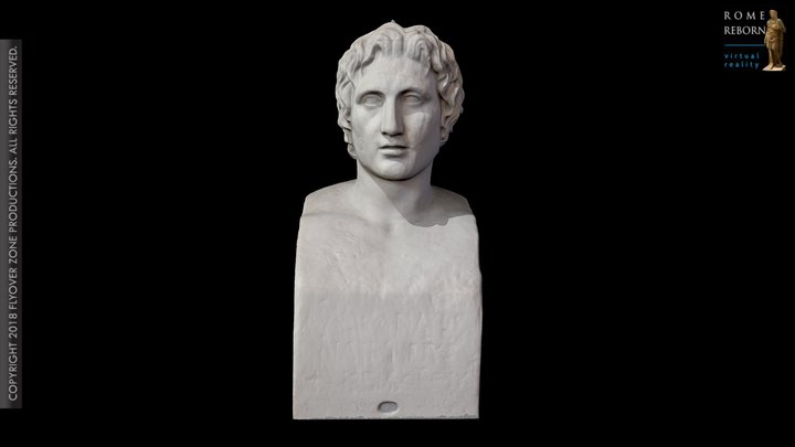 3D rendering of Alexander the Great, herm