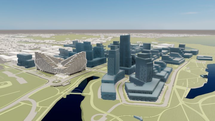 Harbour_walk_building_w_landscape_stylized 3D Model