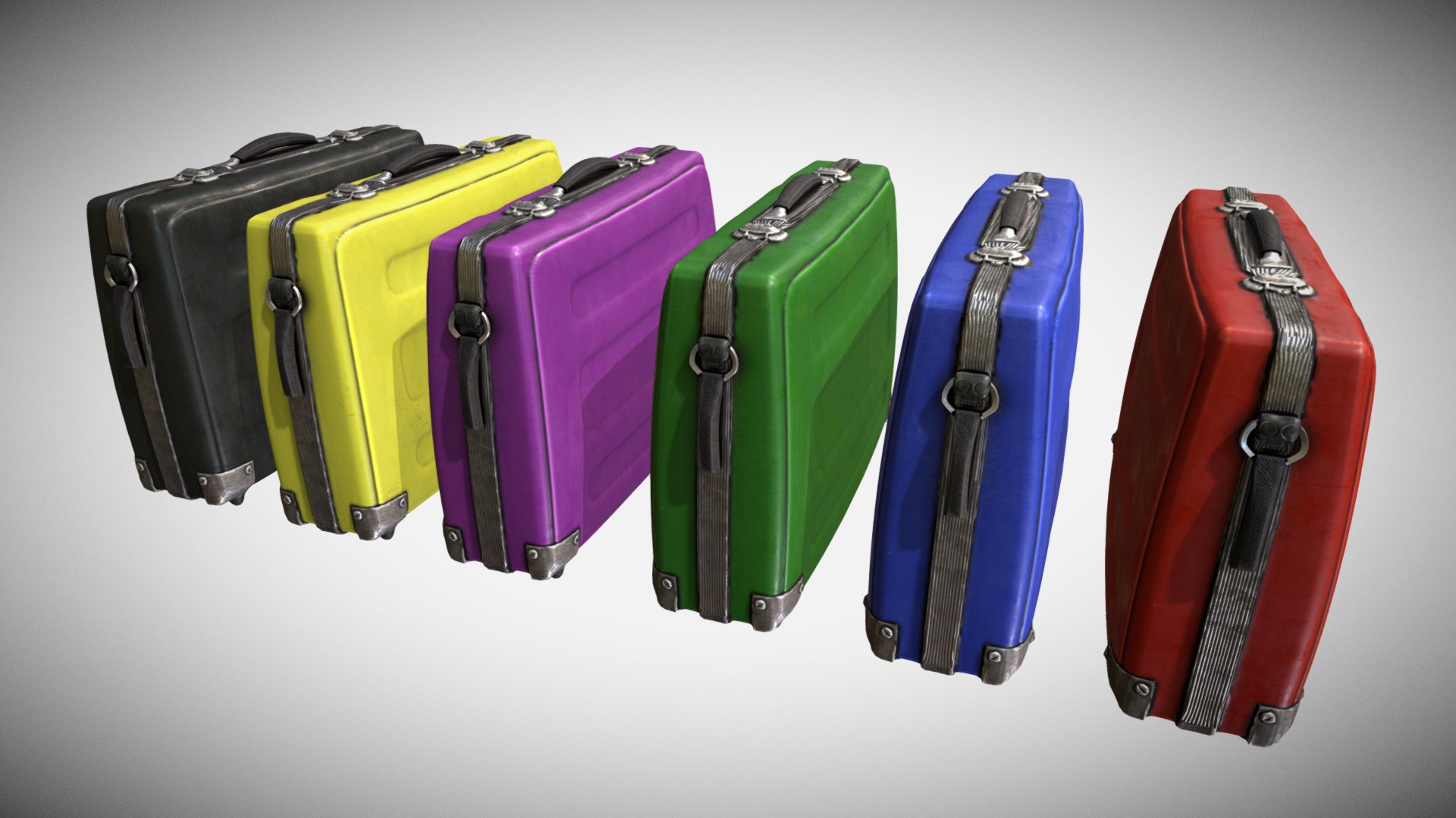3D model Suitcases - This is a 3D model of the Suitcases. The 3D model is about a group of luggage bags.