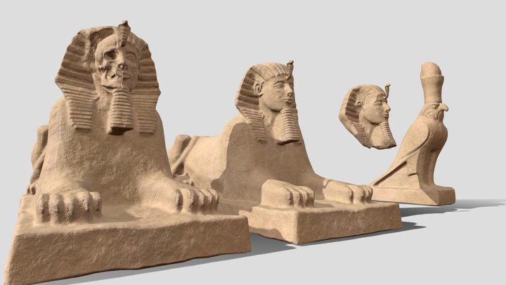Ancient Egyptian Statues 3D Model
