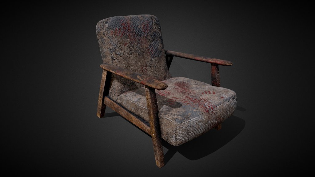 Post apocalyptic bloody chair