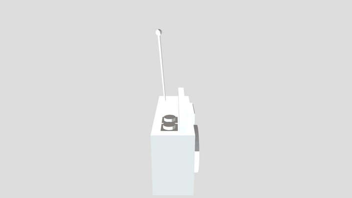 Retro Cassette Radio Low Poly 3D Model