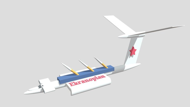 Low-poly Ekranoplan 3D Model