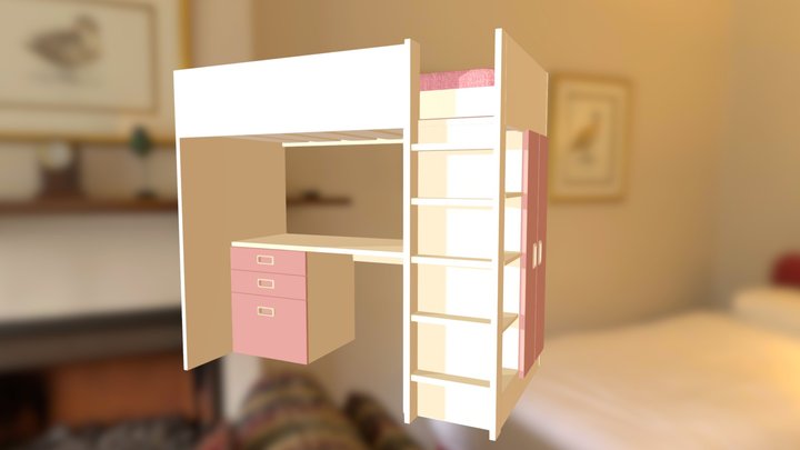 IKEA STUVA Loft Bed 3D Model