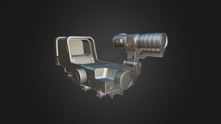Holographic sight (low poly) 3D Model