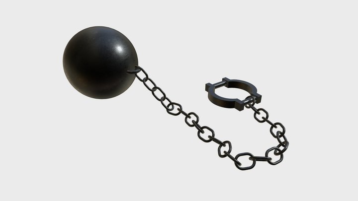 Ball and chain with shackle 3D Model