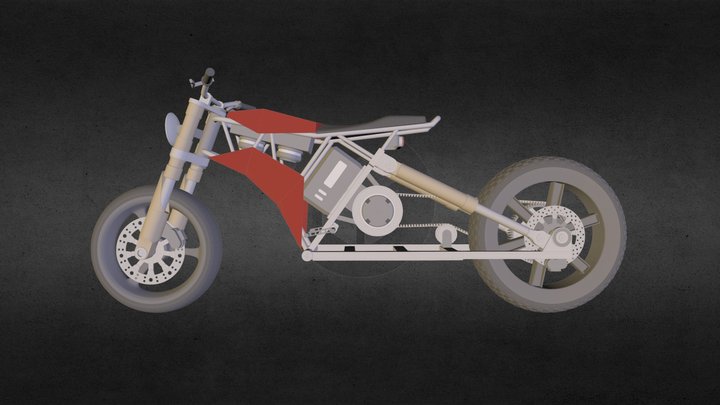 Industrial Sci-Fi Motorcycle 3D Model