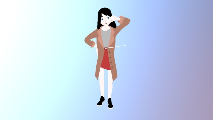 Anime Girl 3D Model