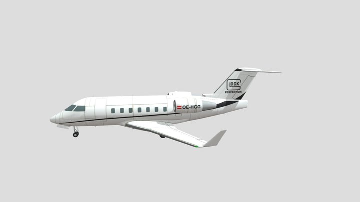 Bombardier Challenger 350 Glock Aviation 3D Model