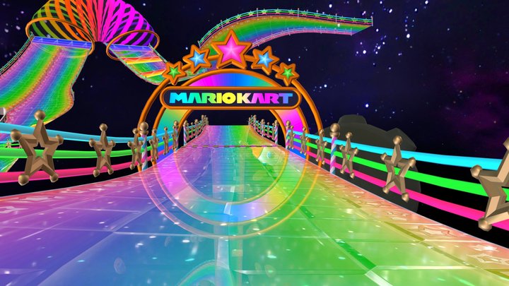 Wii Rainbow Road 3D Model