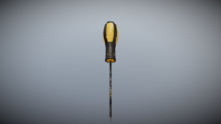 Well Used Screw Driver 3D Model