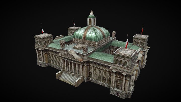 Reichstag (low poly) 3D Model