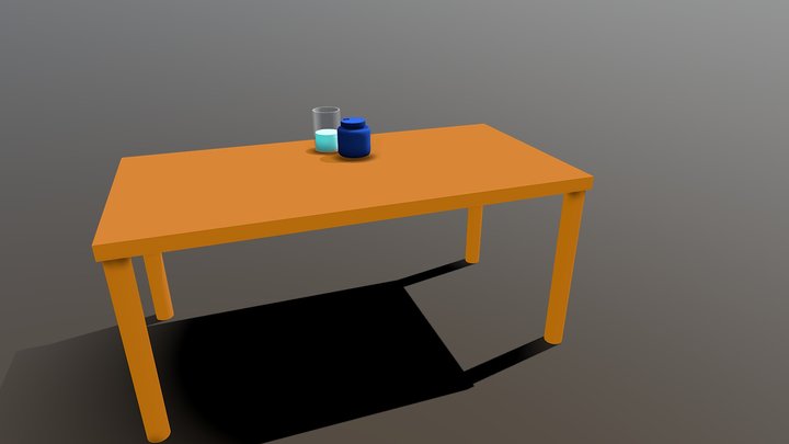 Água E Pílulas 3D Model