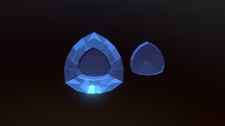 Benitoite ashtray 3D Model