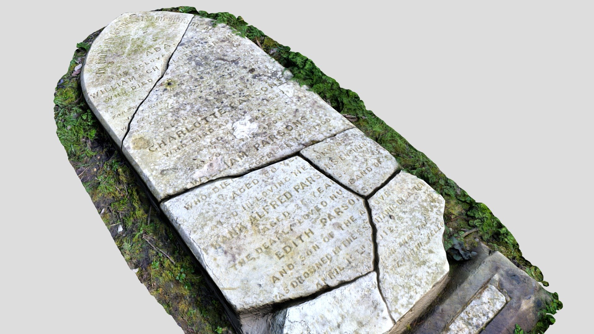 Badly broken family gravestone titantic victim