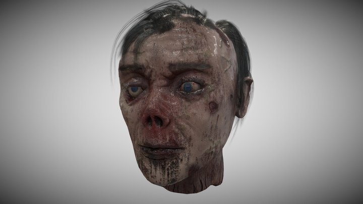 Talking Zombie Head 3D Model