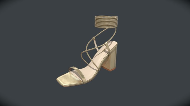 Heel Sandals Women Shoes 3D Model