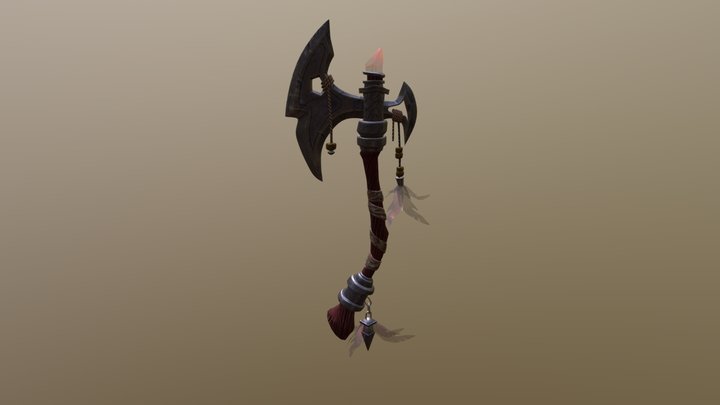 Stylized Axe for games 3D Model
