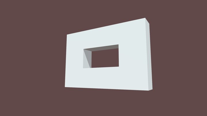 Shrimple Wall with rectangle Hole 3D Model