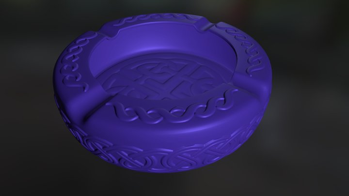 AshTray - Printable, with Celtic Ornaments 3D Model
