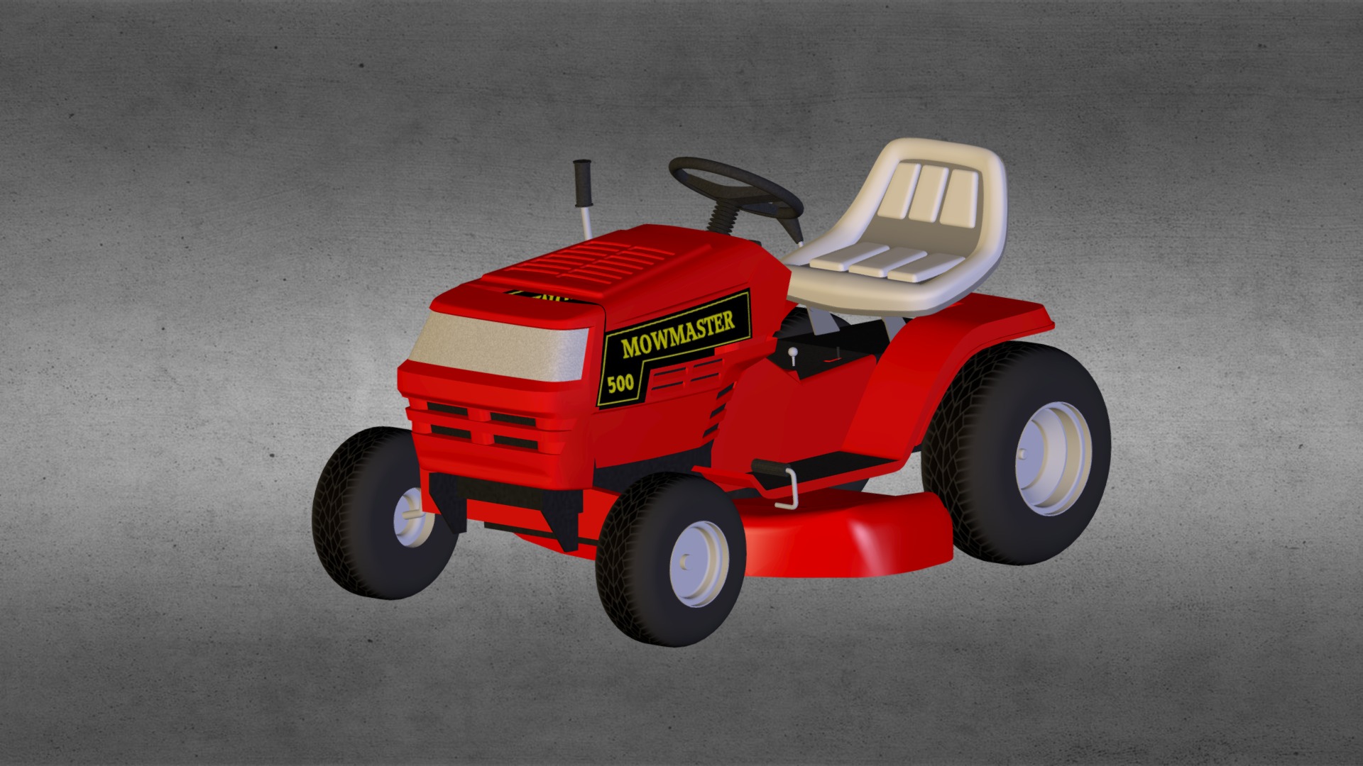 3D model Ride On Mower - This is a 3D model of the Ride On Mower. The 3D model is about a red and white toy car.