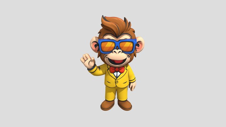 Dapper Monkey 3D Model