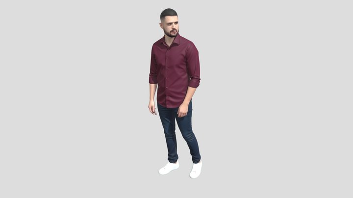 Casual Portrait In Maroon