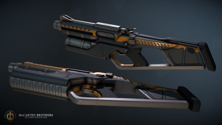 Twin Hammer Shotgun Pistols 3D Model