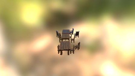 Rustic Standard And Fancy Table Sets 3D Model