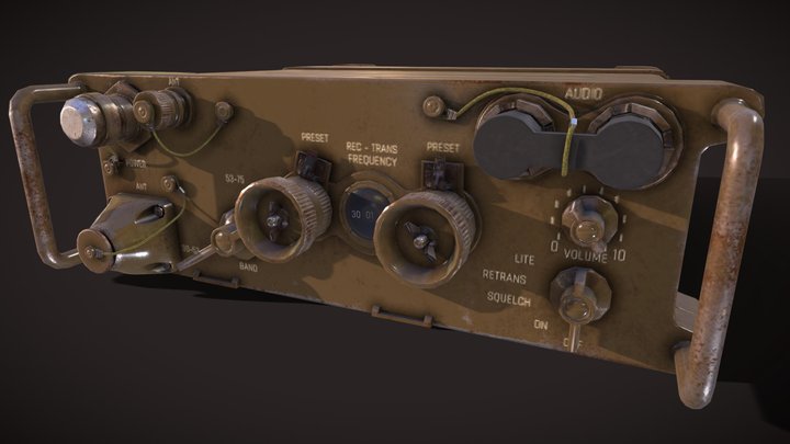 AN/PRC-77 Portable Transceiver 3D Model