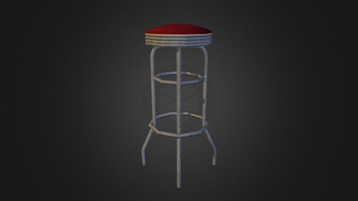 Prop Retro Cafe Chair 3D Model