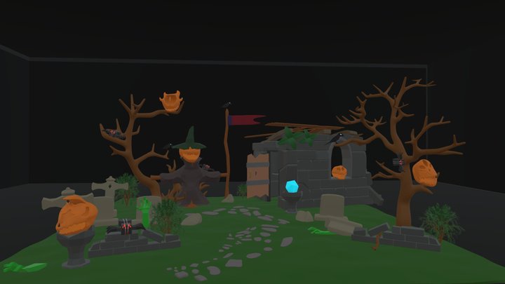 Halloween graveyard 3D Model