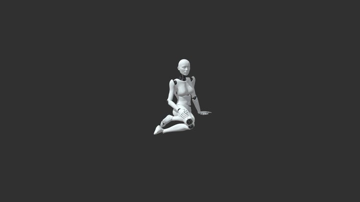 A_woman_sitting_on_the_floor_v3 3D Model