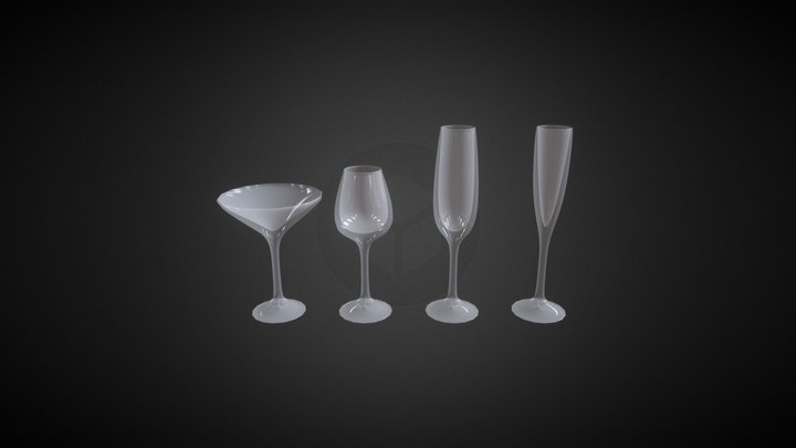 Set of glass 3D Model