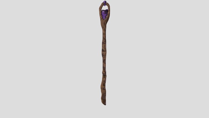 Gem Heart_Power Staff 3D Model