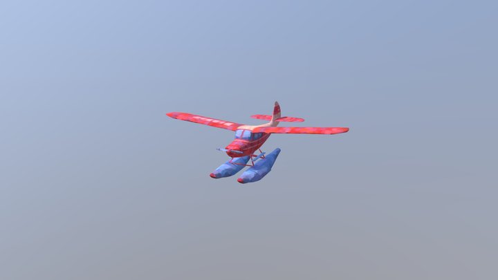 Seaplane with brushstroke normal 3D Model