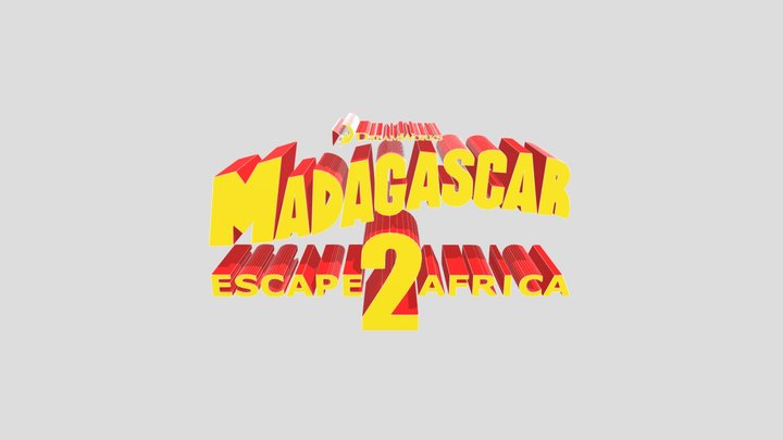 Madagascar Escape 2 Africa (2008) Logo Remake 3D Model