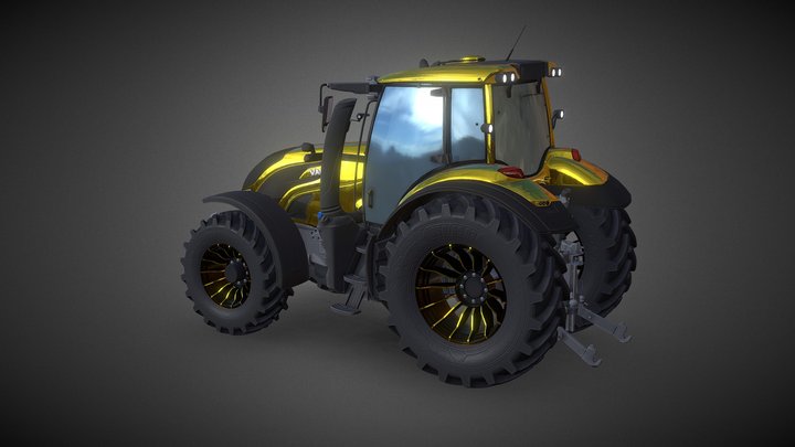 tractor on atr wheels 3D Model