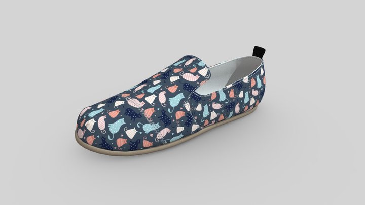 Shoe - style 1 - Low top slip on shoe - 3D Model