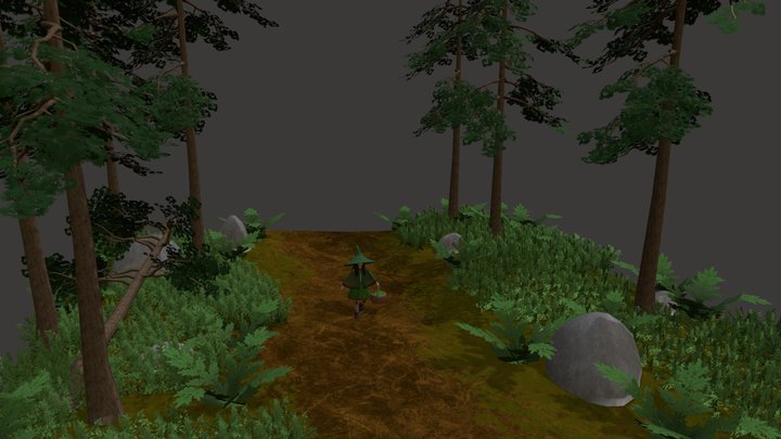 Forest Diorama with Character 3D Model
