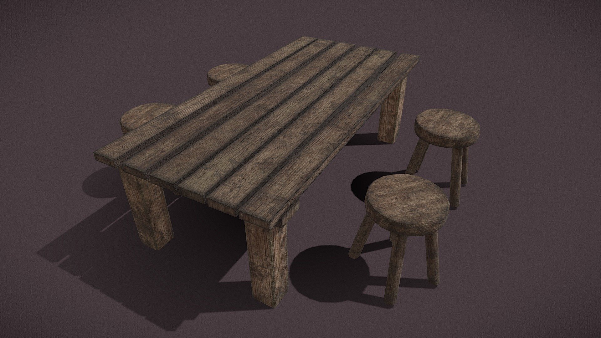 Table And Stools Buy Royalty Free 3d Model By Getdeadentertainment