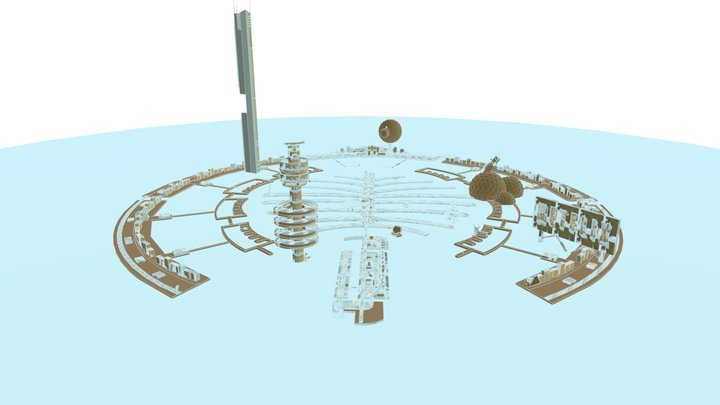 Palm Island 3D Model