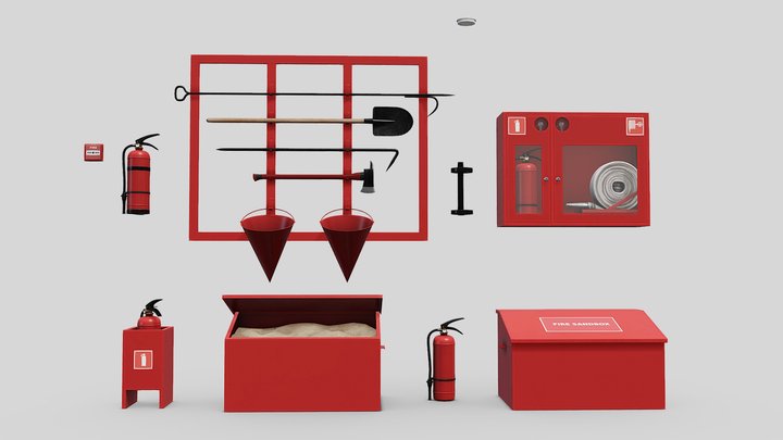 Game Ready | Fire Equipment 3D Model