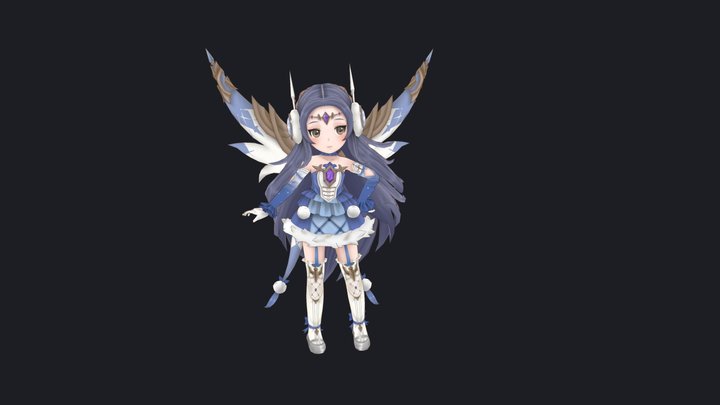 Crystal hearts : winter costume 3D Model