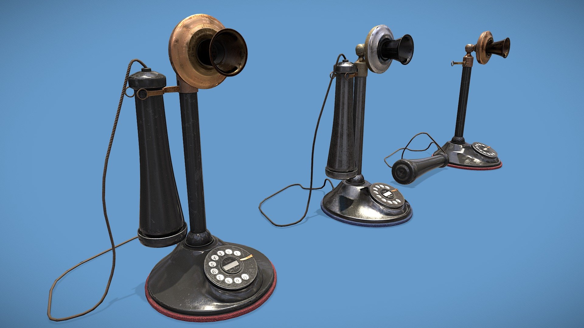 Antique Candlestick Phones Type B Download Free 3D model by [8531155