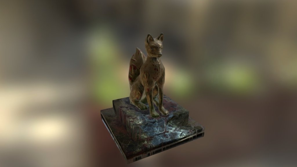 Kitsune Statue 3D model by Ynes (ynesvazkez) [8531ae4] Sketchfab