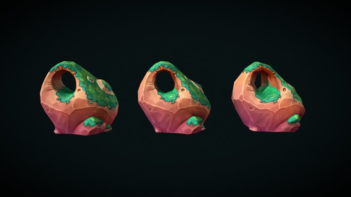 Stylized Rock Game Asset :: LODS 3D Model