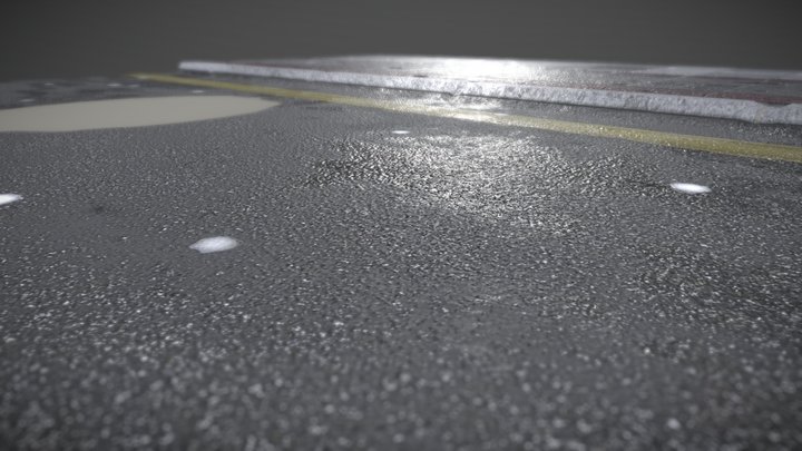 Road and Pavement Texture 3D Model