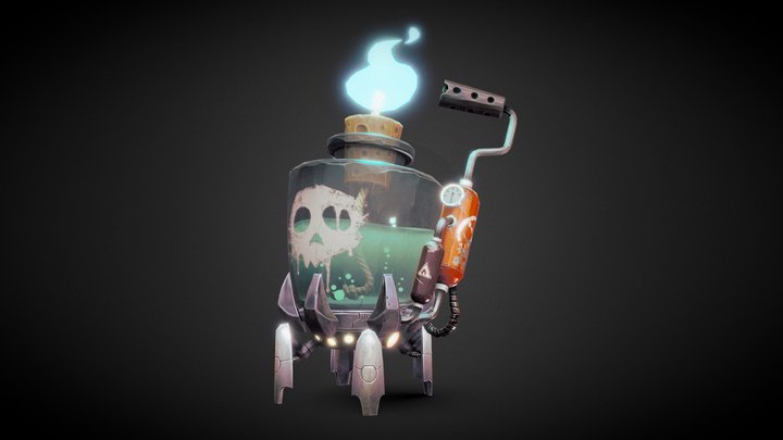 Stylized Alcohol Lamp 3D Model