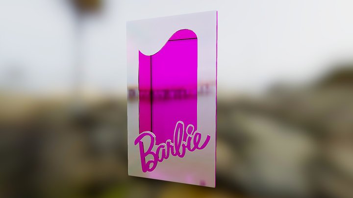 Barbie Box 3d with logo 3D Model